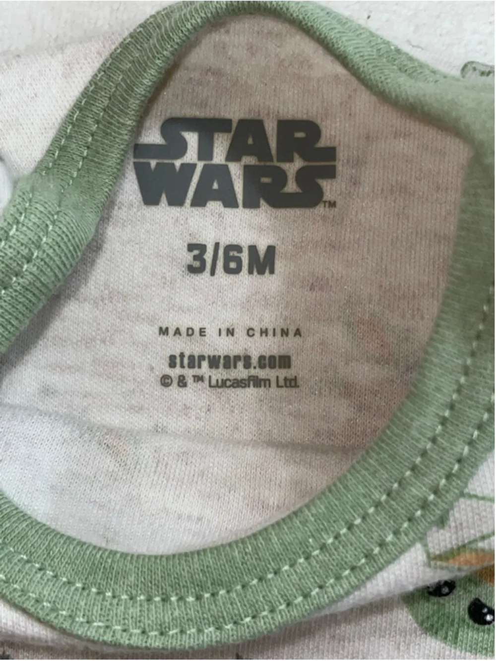 Baby Star Wars Bodysuits 3-6 Months Green White Grogu 3-Pack